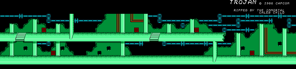 Thumbnail for a map of Stage 4-2 for the NES game Trojan.
