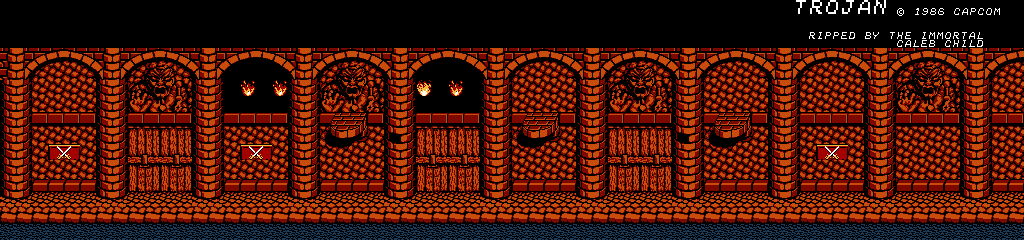 Thumbnail for a map of Stage 6-1 (Animated) for the NES game Trojan.