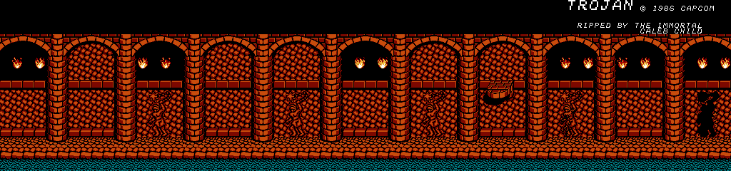 Thumbnail for a map of Stage 6-2 (Animated) for the NES game Trojan.