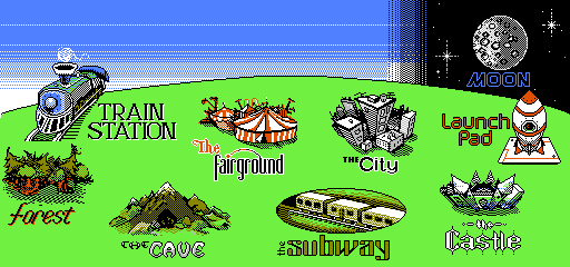 Thumbnail for a map of World (In-Game Map) for the NES game Where's Waldo?.