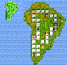 Thumbnail for a map of Green Town for the NES game Wily & Light no RockBoard: That's Paradise.
