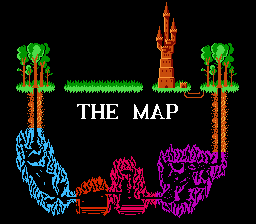 Thumbnail for a map of The Map (In-Game Map) for the NES game Wizards & Warriors.