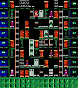 Thumbnail for a map of Phase 054 for the NES game Wrecking Crew.