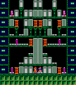 Thumbnail for a map of Phase 072 for the NES game Wrecking Crew.