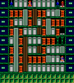 Thumbnail for a map of Phase 073 for the NES game Wrecking Crew.