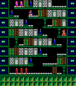 Thumbnail for a map of Phase 075 for the NES game Wrecking Crew.