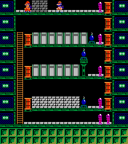 Thumbnail for a map of Phase 098 for the NES game Wrecking Crew.