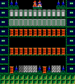 Thumbnail for a map of Phase 099 for the NES game Wrecking Crew.
