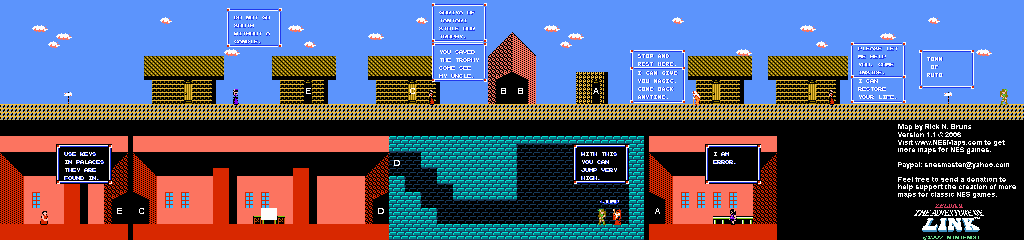 Thumbnail for a map of Ruto for the NES game Zelda II: The Adventure Of Link.