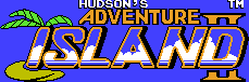 Title screen for the NES game Adventure Island II.