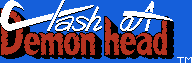 Title screen for the NES game Clash At Demonhead.