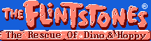 Title screen for the NES game The Flintstones: The Rescue Of Dino & Hoppy.
