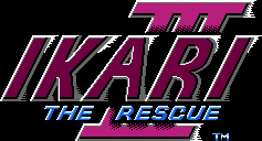 Title screen for the NES game Ikari III: The Rescue.