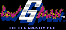 Title screen for the NES game Low G Man: The Low Gravity Man.