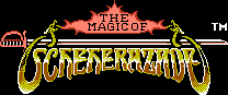 Title screen for the NES game The Magic Of Scheherazade.