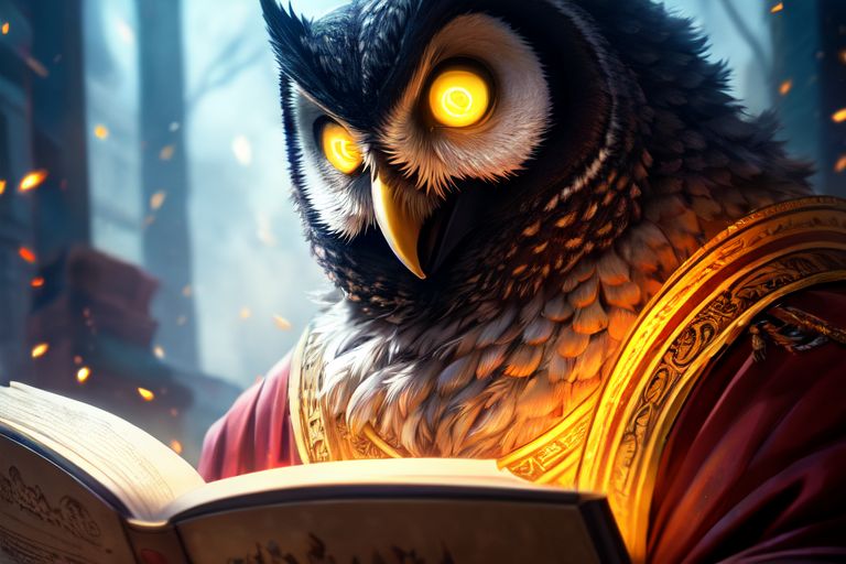 Fantasy image of a cheating owl.
