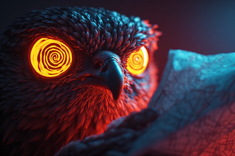 Bird reading a map.