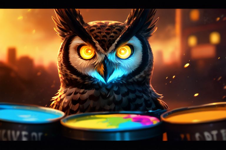 Talented painter bird.