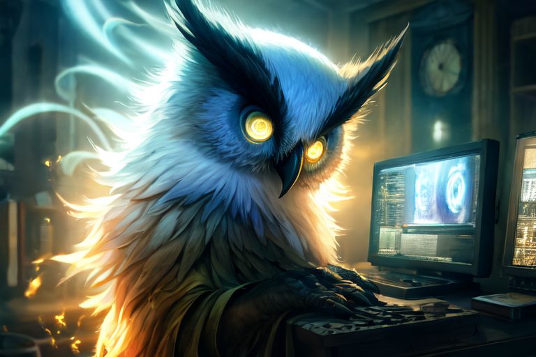 Powerful owl creating social media.