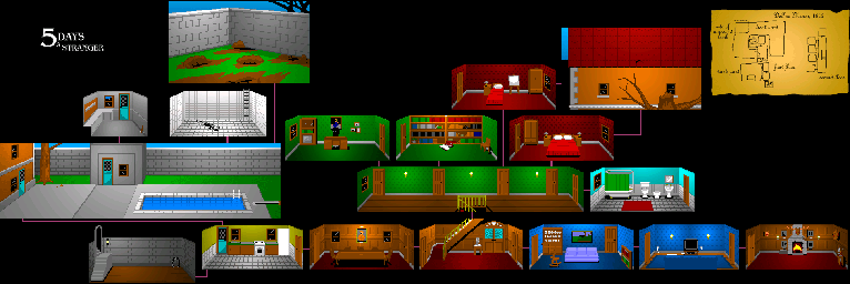 Thumbnail for a map of The DeFoe Manor for the PC game 5 Days A Stranger.