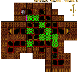 Thumbnail for a map of Crimson Tower Level 2 for the PC game Advanced Dungeons & Dragons: Eye Of The Beholder II - The Legend Of Darkmoon.