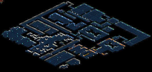 Thumbnail for a map of Mission 2: Floating Fortress Floor 01: Transport Arrival And Processing for the PC game Blake Stone: Aliens Of Gold.