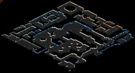Thumbnail for a map of Mission 2: Floating Fortress Floor 04: Cargo Storage And Processing for the PC game Blake Stone: Aliens Of Gold.