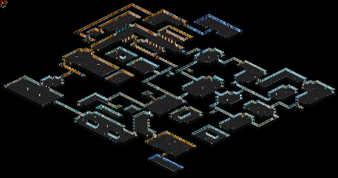 Thumbnail for a map of Mission 2: Floating Fortress Floor 06: Weapons Development And Testing for the PC game Blake Stone: Aliens Of Gold.