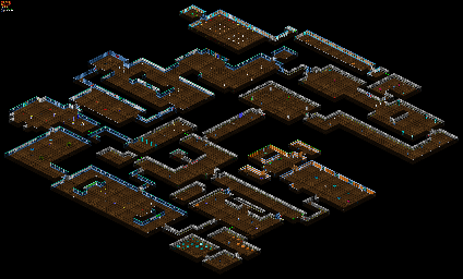 Thumbnail for a map of Mission 2: Floating Fortress Floor 07: Genetic Development And Storage for the PC game Blake Stone: Aliens Of Gold.