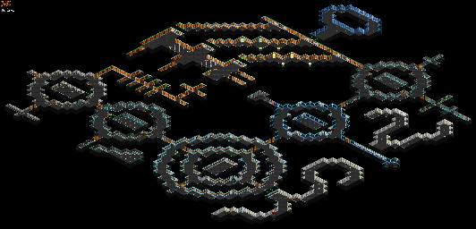 Thumbnail for a map of Mission 4: STAR Port Floor 03: Circular Alien Chambers for the PC game Blake Stone: Aliens Of Gold.