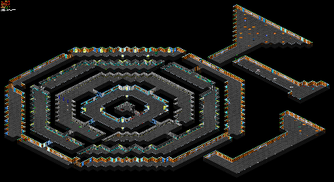 Thumbnail for a map of Mission 5: Habitat II Floor 06: Habitat Central Core Passageway for the PC game Blake Stone: Aliens Of Gold.
