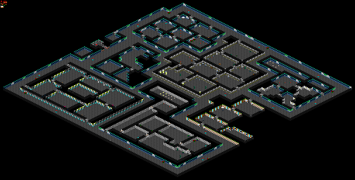 Thumbnail for a map of Mission 6: Satellite Defense Floor 02: Secret Intelligence Headquarters for the PC game Blake Stone: Aliens Of Gold.