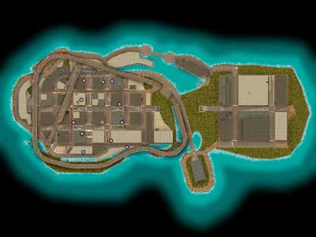 Thumbnail for a map of Level 02-4: Beaver City (In-Game Map) for the PC game Carmageddon II: Carpocalypse Now.