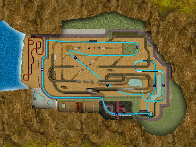 Thumbnail for a map of Level 06-2: Mr. Jolly Fairground (In-Game Map) for the PC game Carmageddon II: Carpocalypse Now.