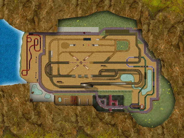 Thumbnail for a map of Level 06-4: Mr. Jolly Fairground (In-Game Map) for the PC game Carmageddon II: Carpocalypse Now.