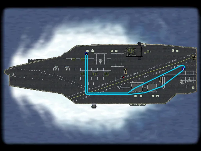 Thumbnail for a map of Level 08-2: USS Lewinsky (In-Game Map) for the PC game Carmageddon II: Carpocalypse Now.