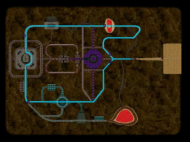 Thumbnail for a map of Level 09-1: Local Nuclear Silo (In-Game Map) for the PC game Carmageddon II: Carpocalypse Now.