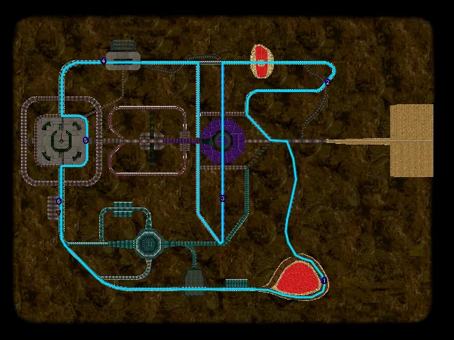 Thumbnail for a map of Level 10-1: Local Nuclear Silo (In-Game Map) for the PC game Carmageddon II: Carpocalypse Now.