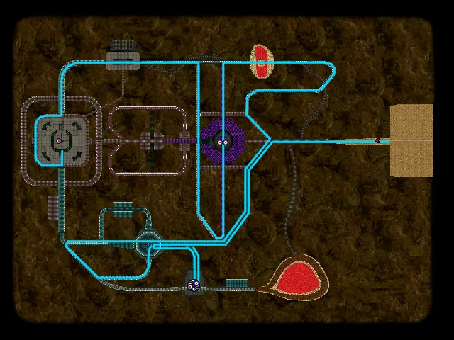 Thumbnail for a map of Level 10-4: Local Nuclear Silo (In-Game Map) for the PC game Carmageddon II: Carpocalypse Now.