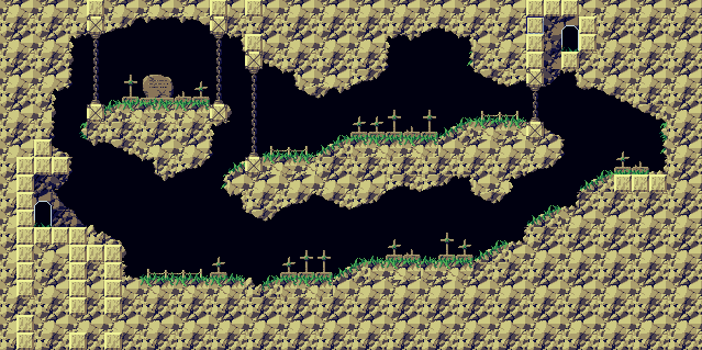 Thumbnail for a map of Mimiga Village Graveyard for the PC game Cave Story / Doukutsu Monogatari.