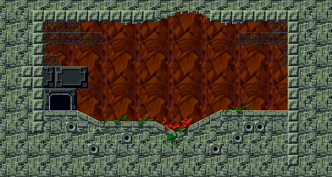 Thumbnail for a map of Sand Zone Storehouse for the PC game Cave Story / Doukutsu Monogatari.