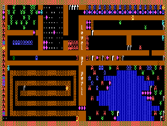 Thumbnail for a map of Level 18 for the PC game Caverns Of Kroz.