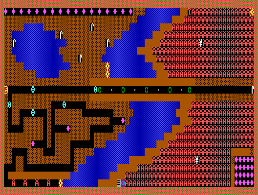 Thumbnail for a map of Level 21 for the PC game Caverns Of Kroz.