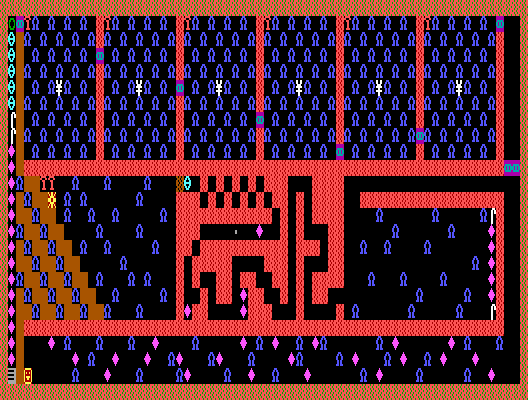 Thumbnail for a map of Level 27 for the PC game Caverns Of Kroz.