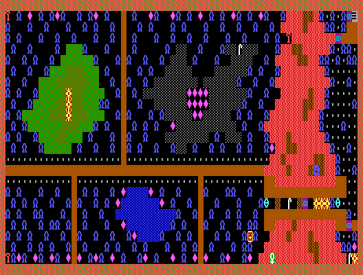 Thumbnail for a map of Level 31 for the PC game Caverns Of Kroz.
