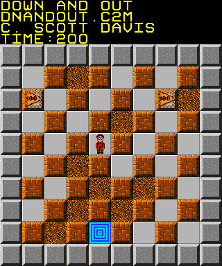 Thumbnail for a map of 005: DOWN AND OUT for the PC game Chip's Challenge 2.