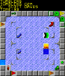 Thumbnail for a map of 011: TUMBLERS for the PC game Chip's Challenge 2.