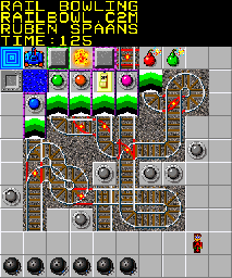Thumbnail for a map of 070: RAIL BOWLING for the PC game Chip's Challenge 2.