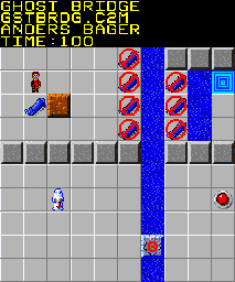 Thumbnail for a map of 073: GHOST BRIDGE for the PC game Chip's Challenge 2.