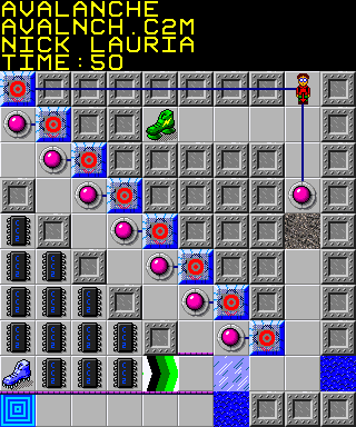 Thumbnail for a map of 082: AVALANCHE for the PC game Chip's Challenge 2.